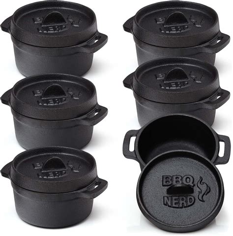 BBQ-Toro Mini Dutch Oven Set (6 Stück), Ø 11 cm, bereits eingebrannt ...