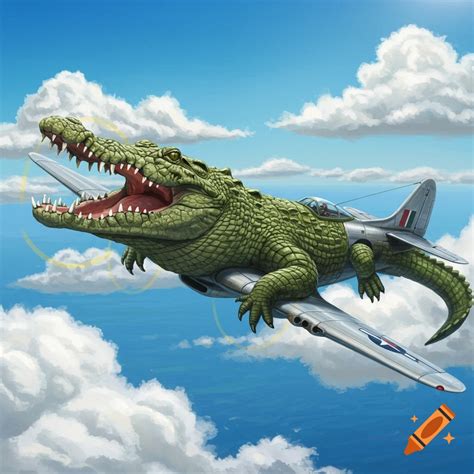 Plane with a crocodile head on Craiyon