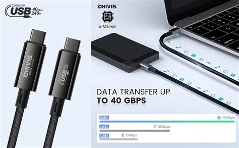 Active USB4, Thunderbolt 4 Cable, 2M/6.6 Feet, 240W Charging [USB-IF ...