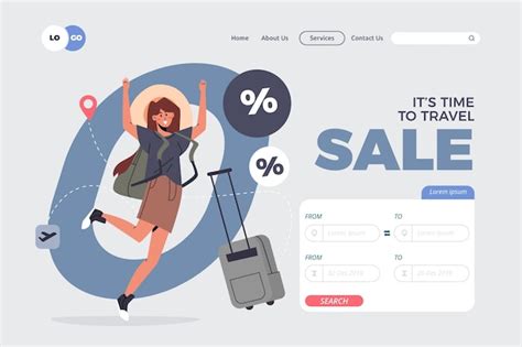 Reiseverkauf Landing Page Style | Kostenlose Vektor