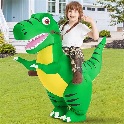 Snapklik.com : Inflatable Dinosaur Costume Kids, Ride On T-rex Blow Up ...