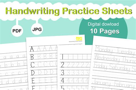Printable Handwriting Practice Sheets Graphic by narinari32 · Creative ...