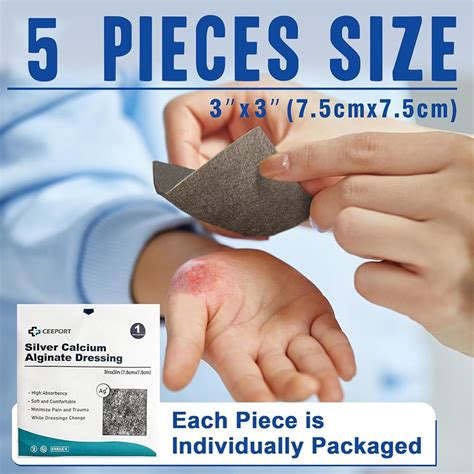 Ceeport Silver Calcium Alginate Wound Dressing 3'' x 3'', 5 India | Ubuy