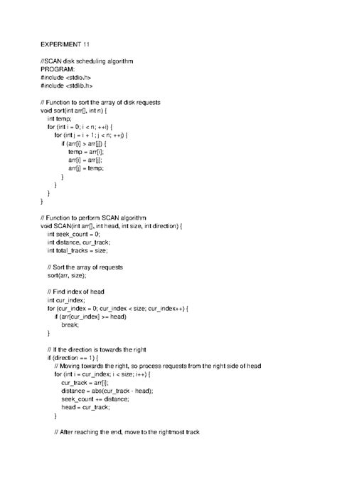 OS programs full - EXPERIMENT 11 //SCAN disk scheduling algorithm ...