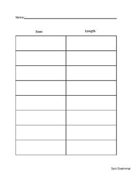 Image result for Measuring Classroom Objects Worksheet