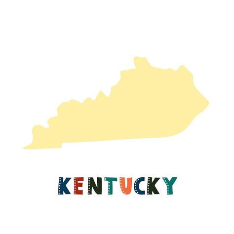 Mapa stanu Kentucky na białym tle. Kolekcja USA. Mapa stanu Kentucky ...