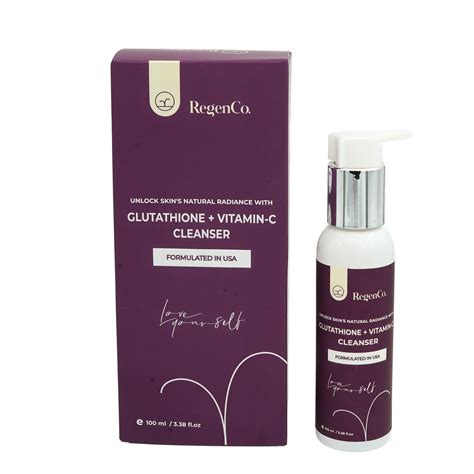RegenCo. Glutathione + Vitamin C Face Cleanser - 100 ml| Natural ...