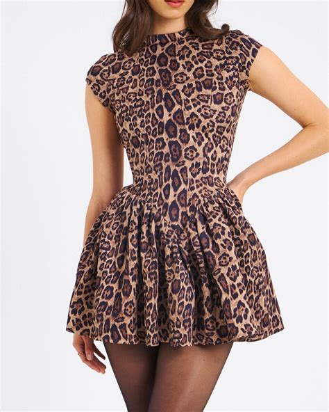 Anfisa Backless Cheetah Print Mini Puffy Dress – OUTCAST