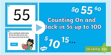 Counting On and Back in 5s up to 100 PowerPoint Activity