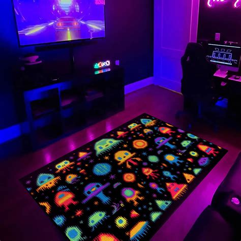 Space Invaders Crochet Square on a Black Background Arcade Pattern with ...
