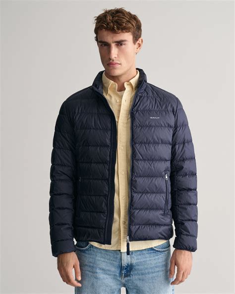 Shop Gant Men Blue Solid Stand Collar Full Sleeves Puffer Jacket Online ...