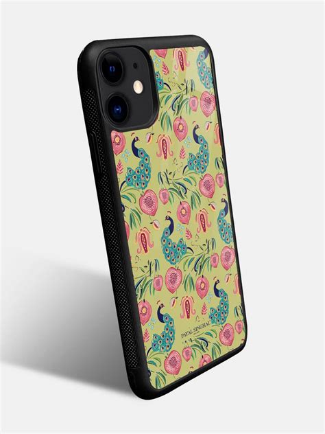 Payal Singhal Anaar and Mor Olive - iPhone 11 Glass Cover
