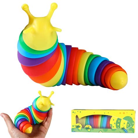 Buy Fidget Slug Toy,Sensory Slug 3D, Flexible Decompression Slug for ...