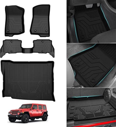Amazon.com: Mixsuper Cargo Liner and Floor Mats for Jeep Wrangler 4XE ...