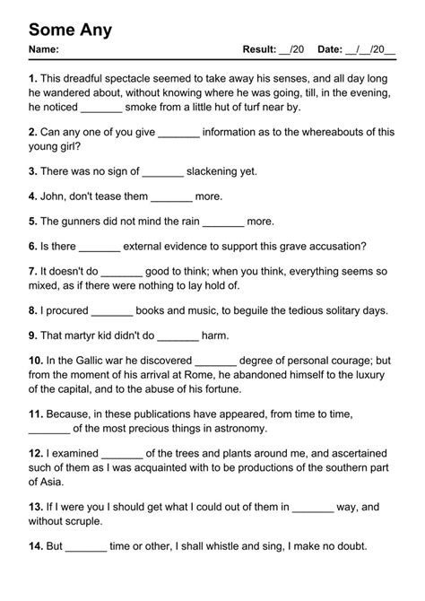 Some Any Worksheet PDF 的图像结果