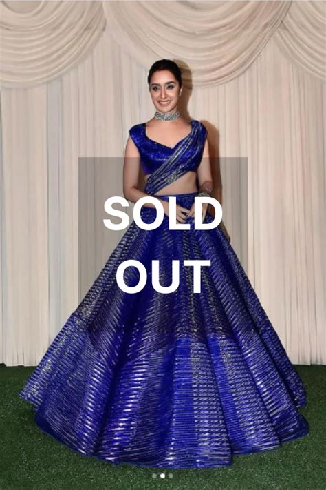 AMIT AGGARWAL Blue Striped & Tulle Lehenga Set – Kuro Clothing India