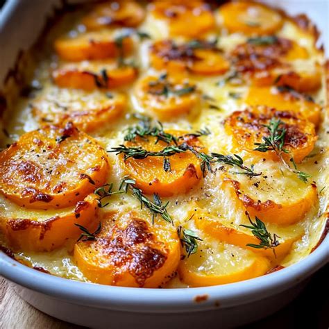 Cremiger Kürbis-Kartoffel-Auflauf
