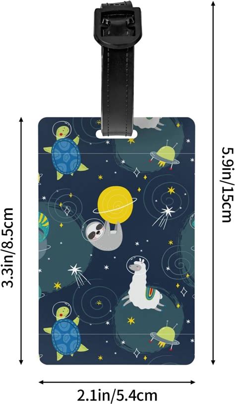 Buy Cute Sloth Turtle Alpaca Chameleon in Space Luggage Tags-with Name ...