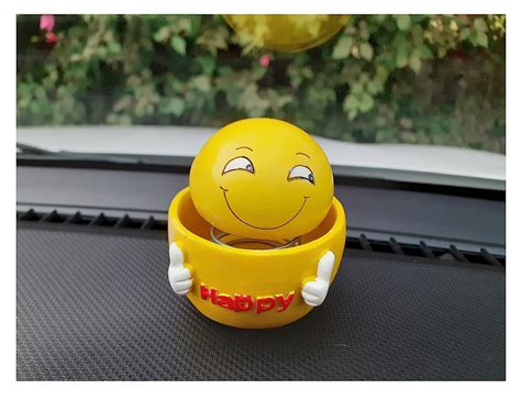 AFTERSTITCH Smiley Face Car Dashboard Accessories Toys Cute Emoji ...