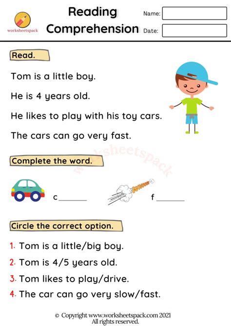 Reading Comprehension Printable 的图像结果