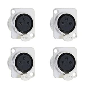 MEETOOT 4PCS 3Pin Female Stage Speaker Gold Plated XLR Female Socket ...