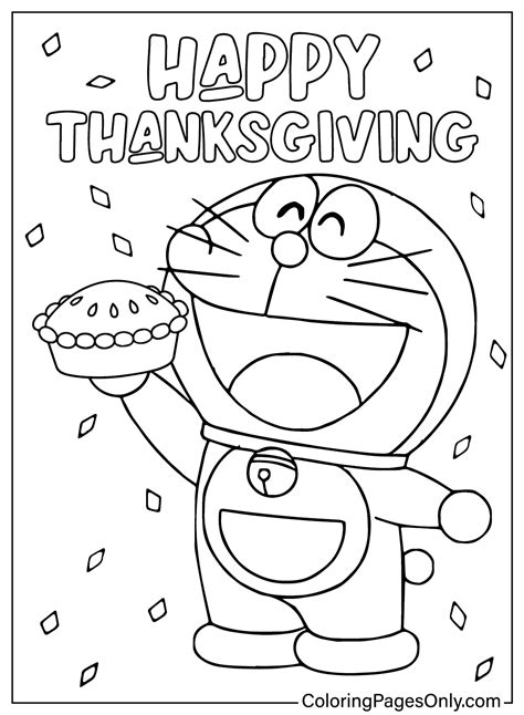 Cartoon Characters Thanksgiving Coloring Pages