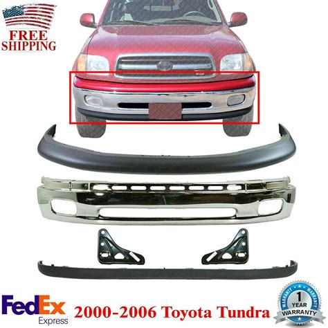 Front Bumper Chrome Steel + Valance + Upper Cover For 2000-2006 Toyota Tundra 723650004197 | eBay