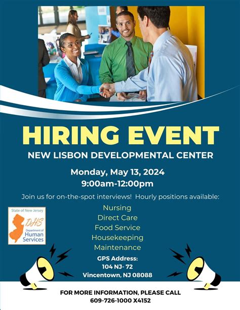 Hiring Event happening Today! The New Lisbon Developmental Center will ...