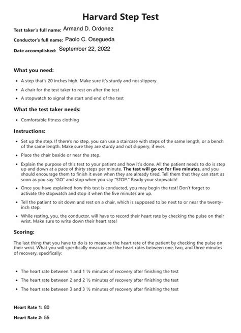 Image result for Harvard Step Formula Class 12