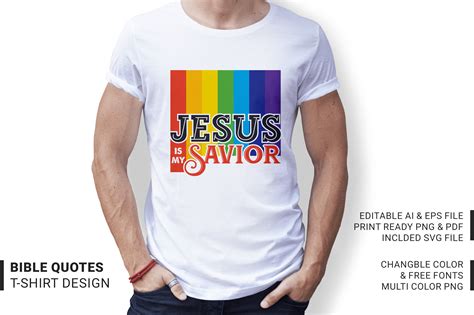 Rainbow, Christian Typograph T-shirt Graphic by KujurDesignHut ...