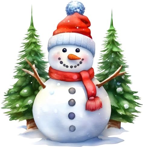Premium PSD | Colorful drawing of a cute snowman aigenerated