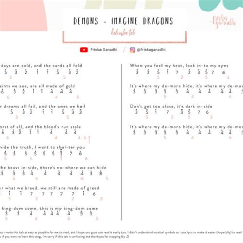 Image result for Kalimba Music Using Numbers