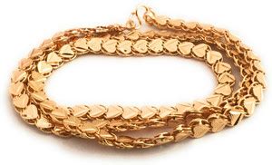 Sasitrends One Gram Micro Gold Plated Heart Design 24 Inch Medium Thick ...