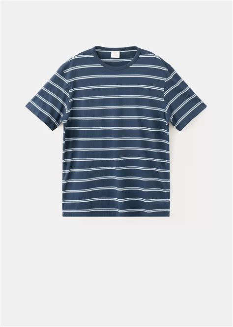 Striped cotton T-shirt - Men | MANGO USA