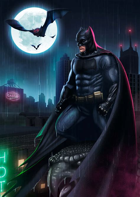 Download Batman Digital Art Under Full Moon And Rain Picture ...