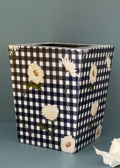 Get Blue And White Gingham Print Bin at ₹ 1199 | LBB Shop
