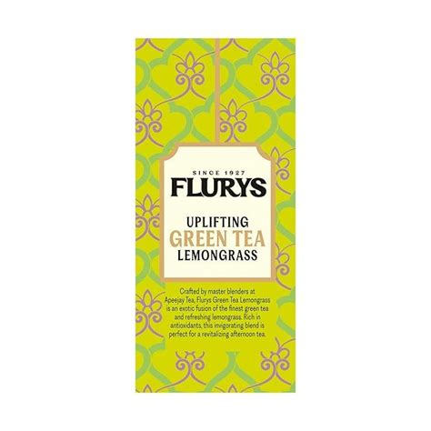 Flurys Green Tea Lemongrass 25 Bags - Detox Antioxidant Wellness Tea ...