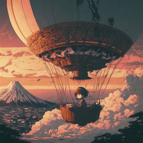 Anime Flying with Balloons 的图像结果