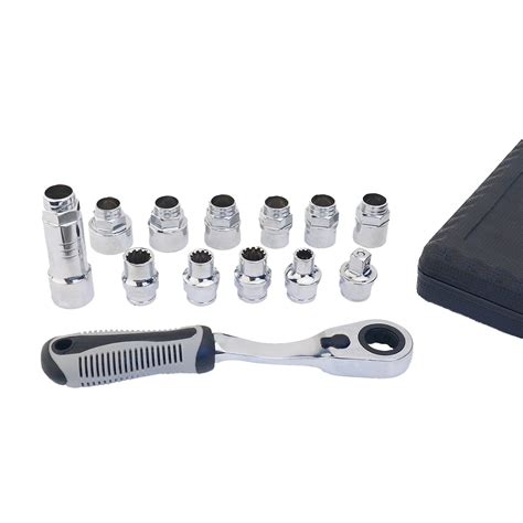 MacWork 13Pc 3/8In Drive Pass-Thru Socket, Go-Thru Socket Wrench Set ...