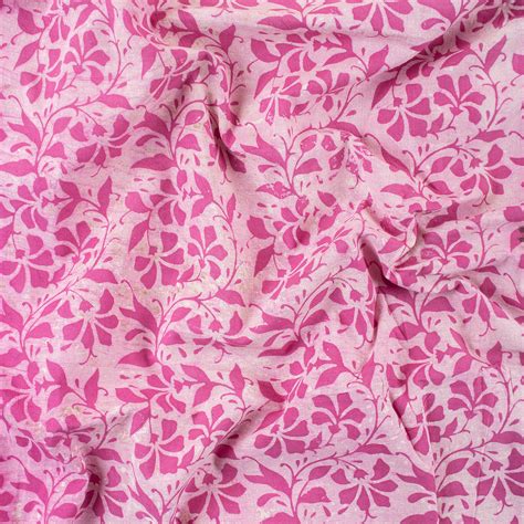 Pink Floral Organic Cotton Fabric Online Dmaasa