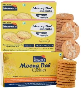 Dr. BHADRE'S 700gm Moong Dal Biscuits + Cookies|Mix of Almond Desi Cow ...