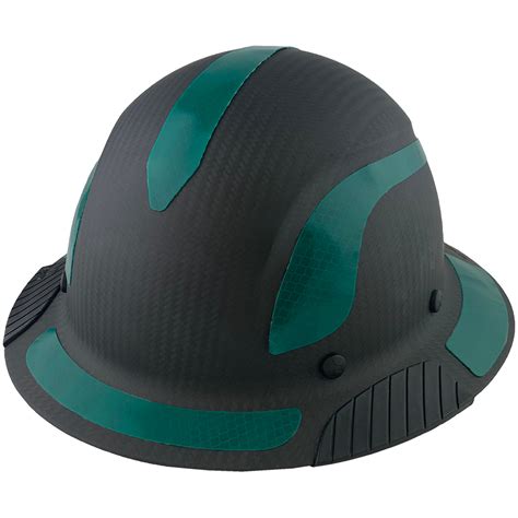 Actual Carbon Fiber Hard Hat - Full Brim Matte Black with Reflective ...