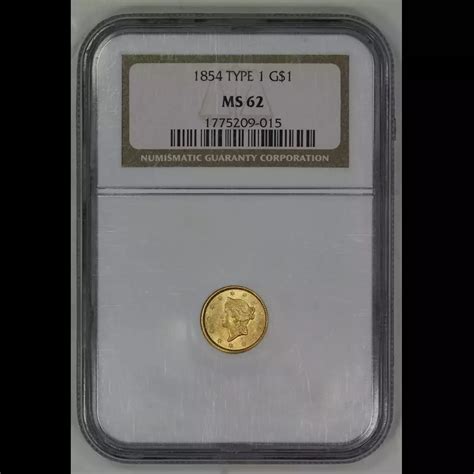 1854-PHILADELPHIA Gold Dollars Liberty Head NGC MS-62 - Kearney Coin Center
