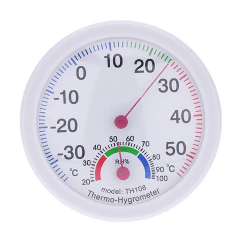 NF&E Round Clock Shape Analog Temperature Humidity Meter Thermometer ...