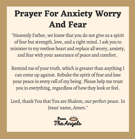 Prayer Worry Anxiety