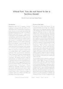 Virtual fun: you do not have to be a techno-geek! - ePrints@APU