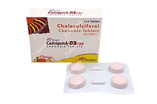 Calciquick D3 60k Orange Flavour Chewable Tablet 4: Uses, Side Effects ...