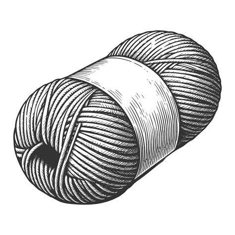Wool yarn hand drawing sketch style vector | Premium AI-generated vector