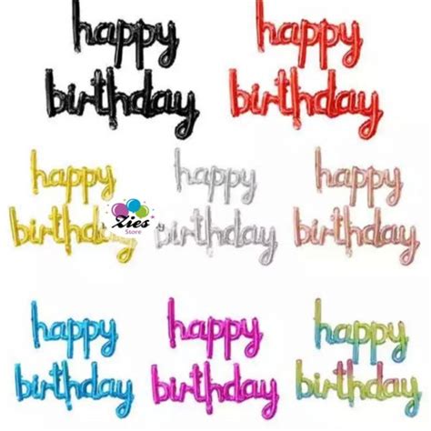Jual Balon foil huruf set happy birthday sambung / tulisan happy ...