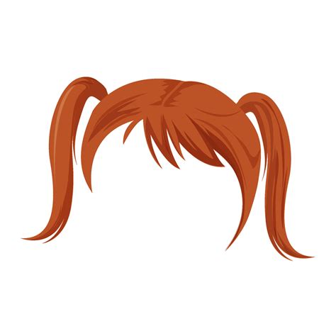 Two Ponytails Hairstyle Wig Vector Illustration 37960698 Vector Art at ...